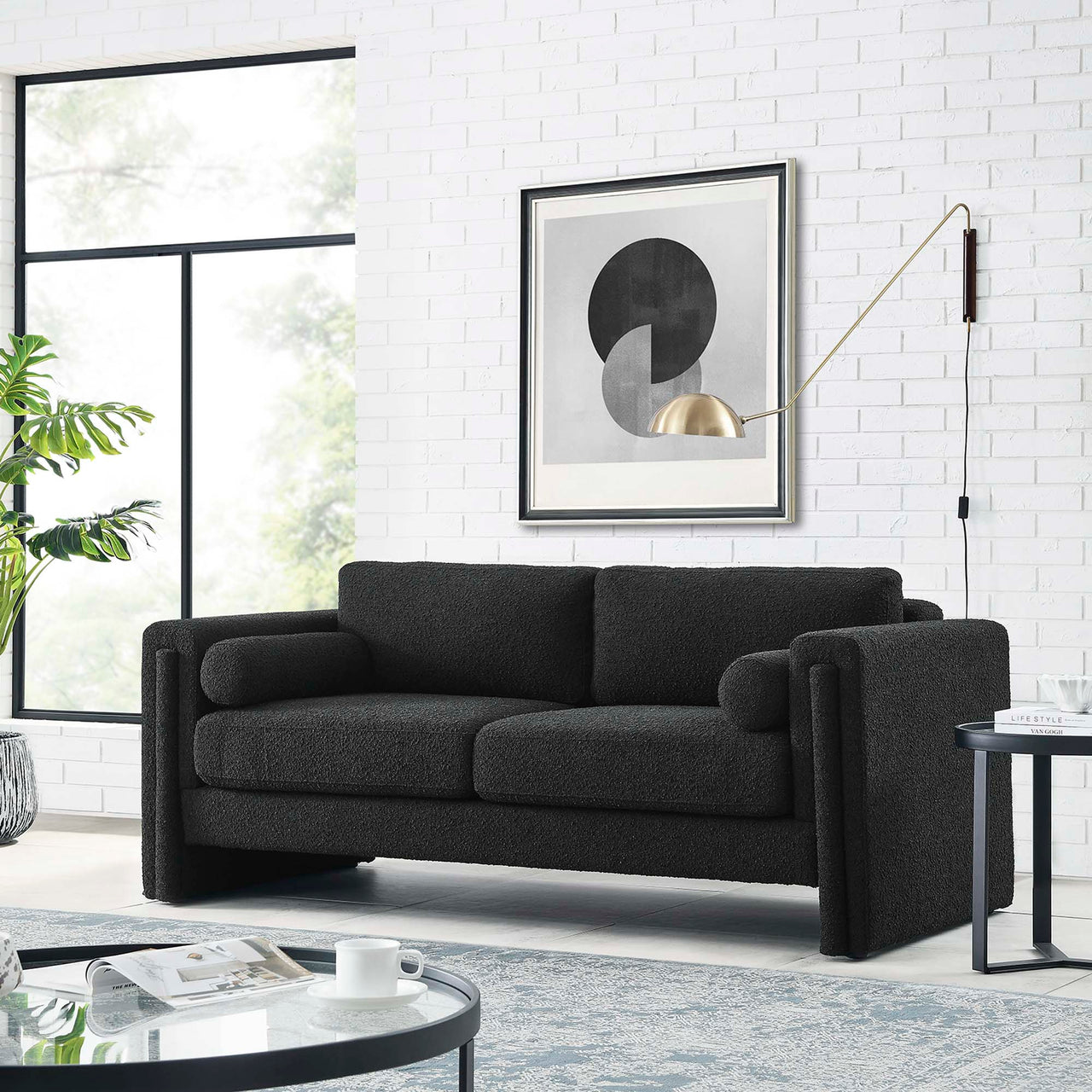 Tessaro Boucle Sofa, Black