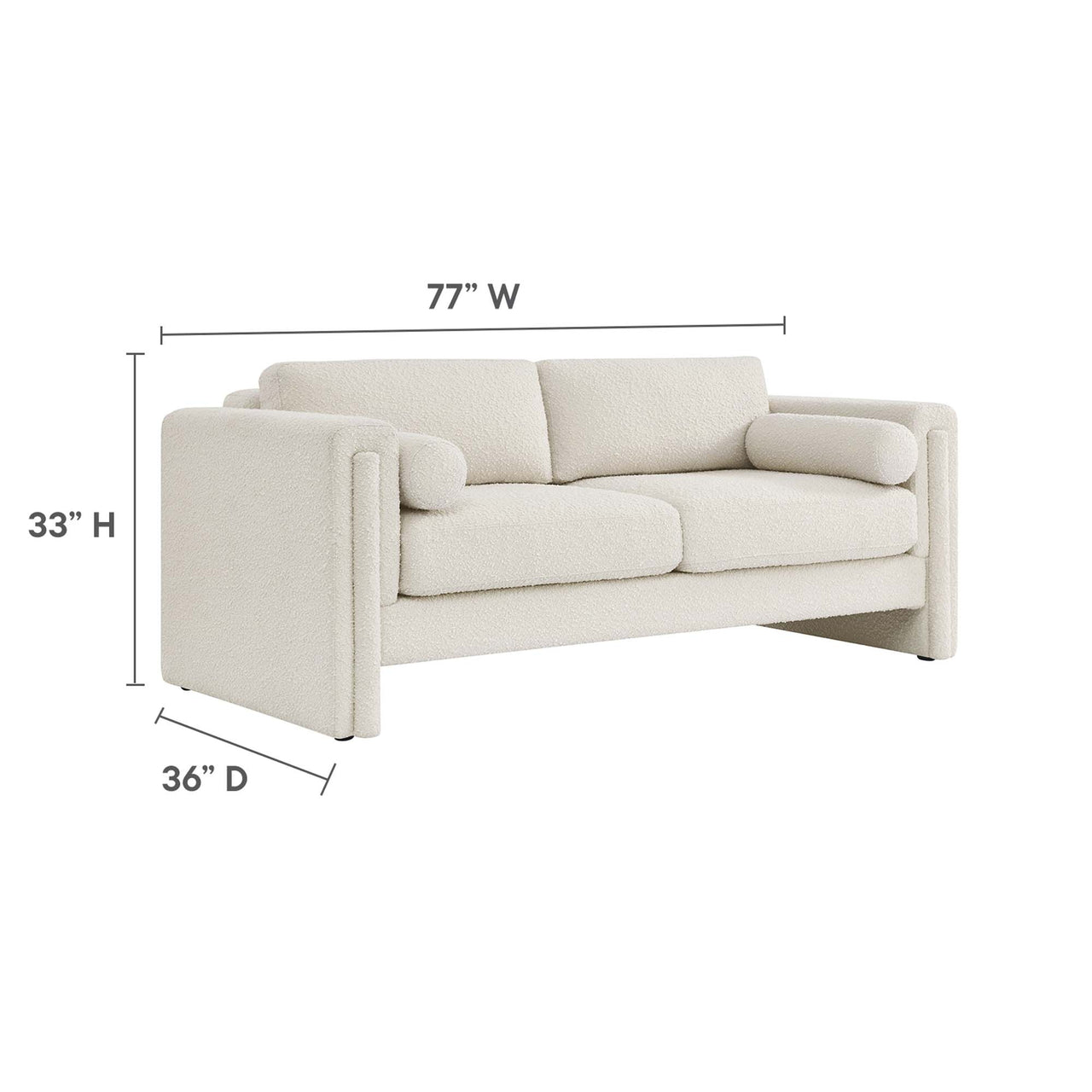 Tessaro Boucle Sofa, Ivory