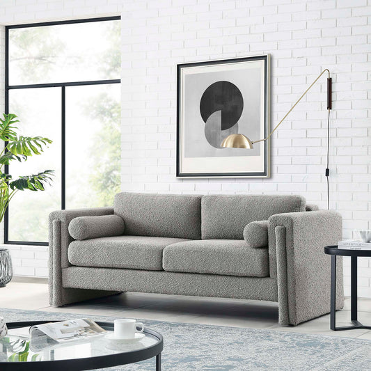 Tessaro Boucle Sofa, Light Gray