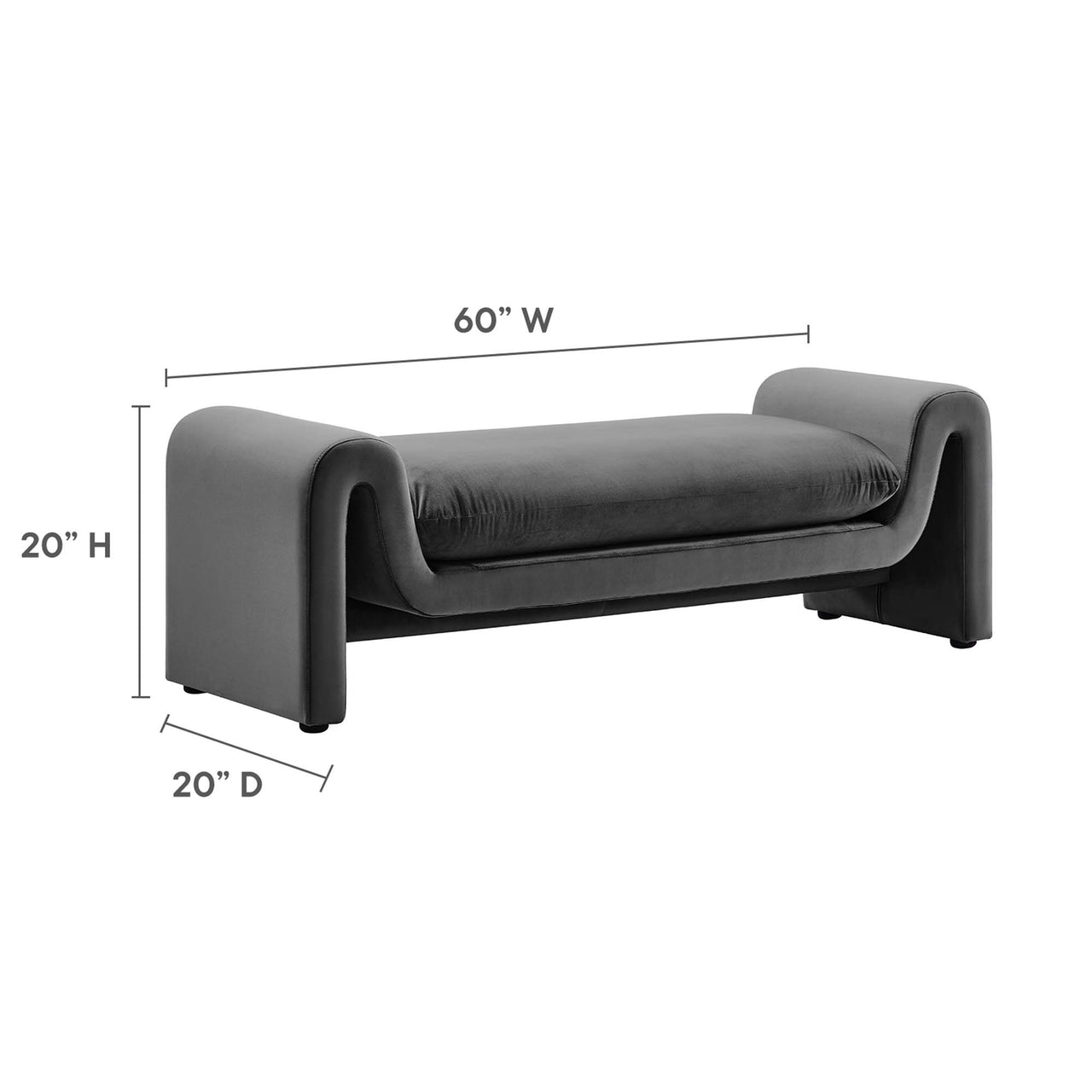 Jorwyn Velvet Bench, Gray