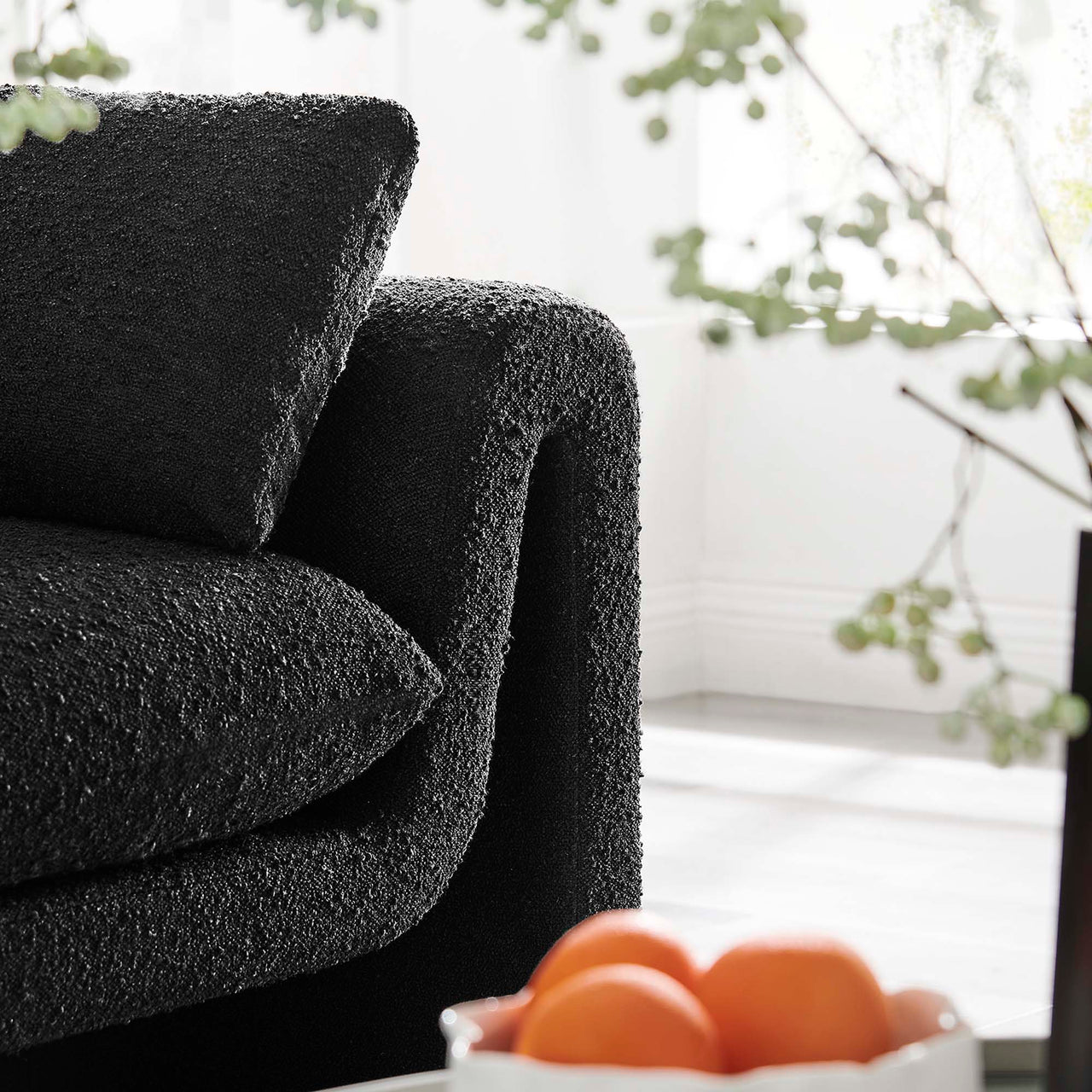 Jorwyn Boucle Sofa, Black