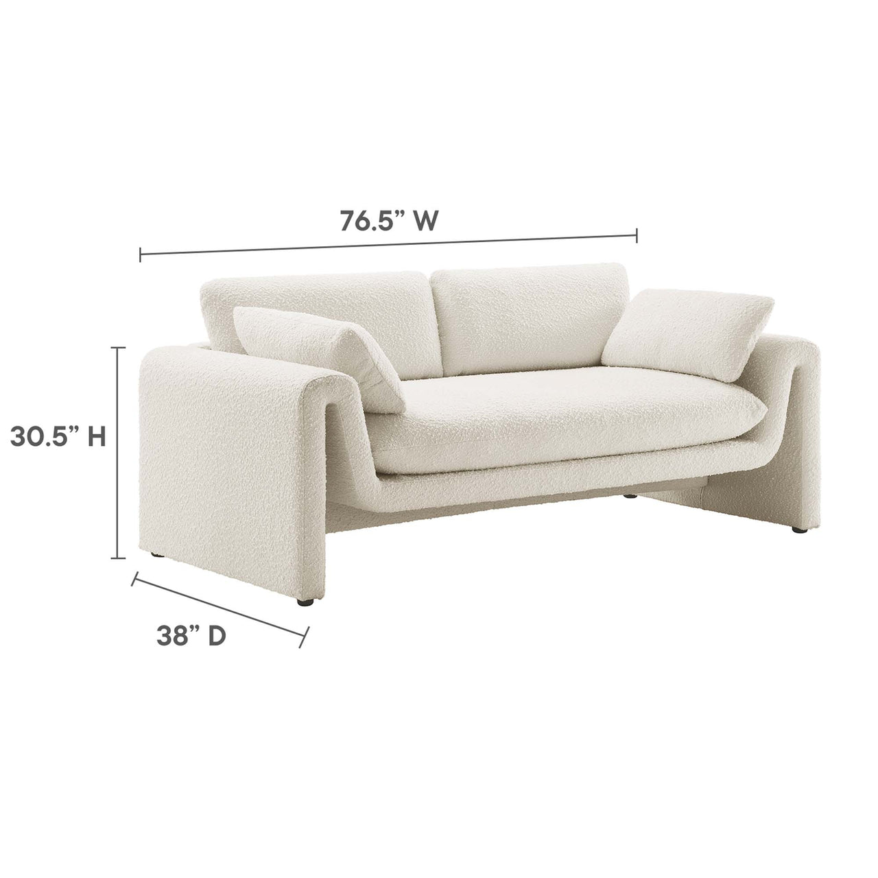 Jorwyn Boucle Sofa, Ivory