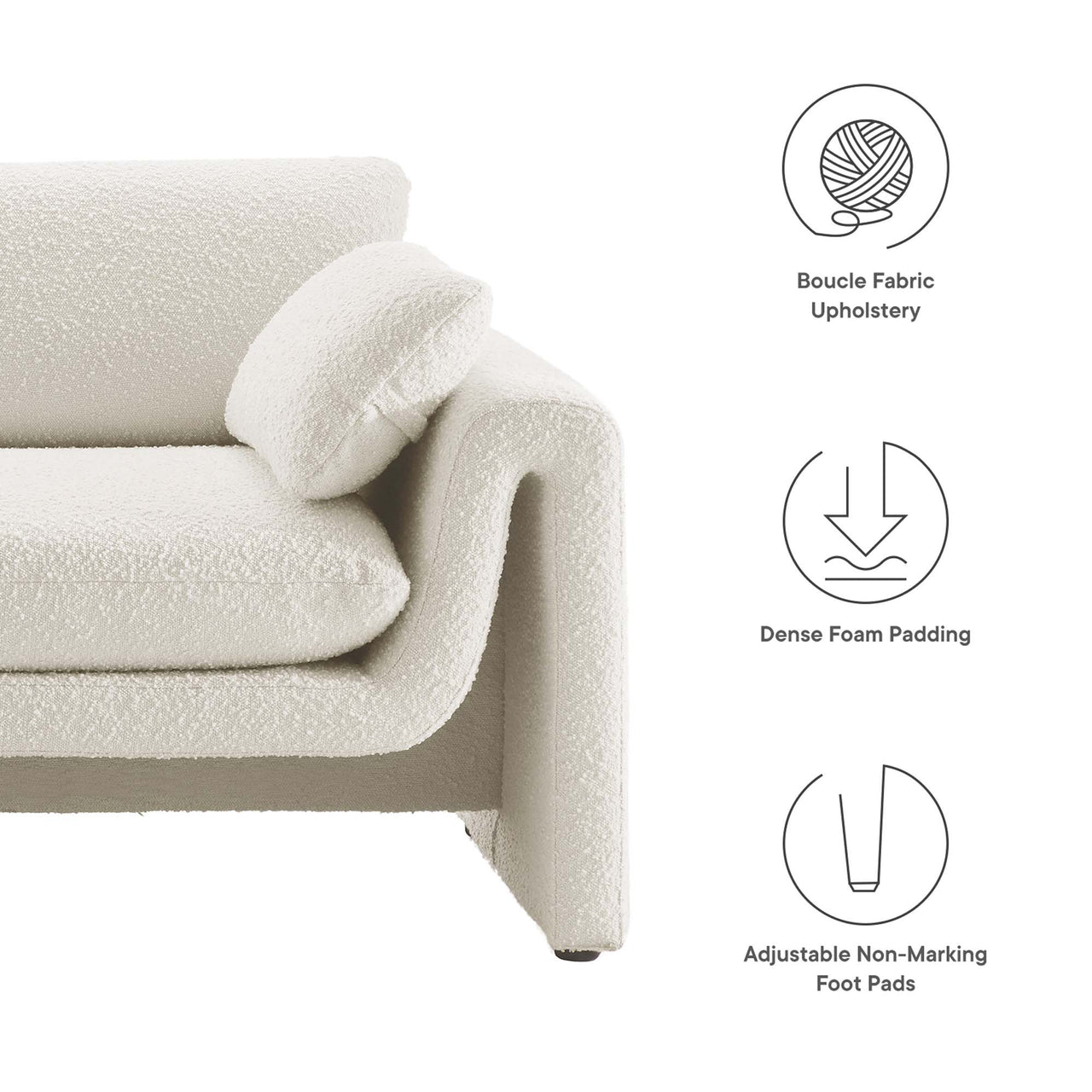 Jorwyn Boucle Sofa, Ivory