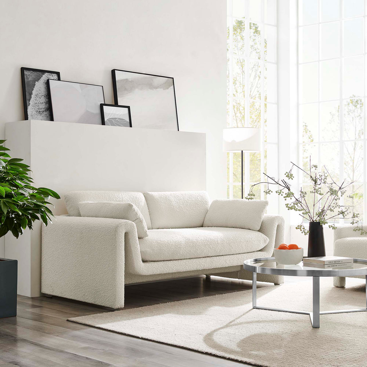 Jorwyn Boucle Sofa, Ivory