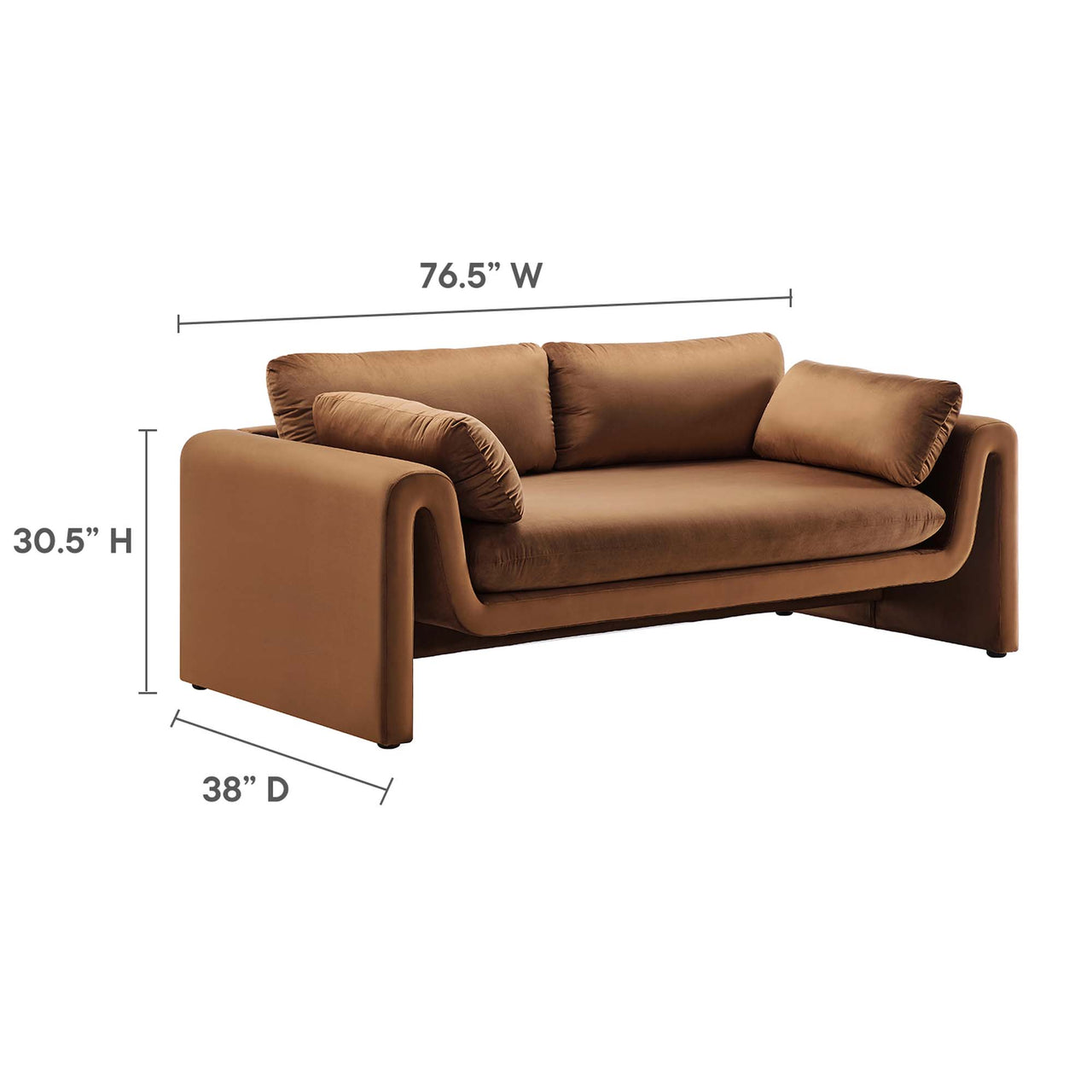 Jorwyn Velvet Sofa, Brown