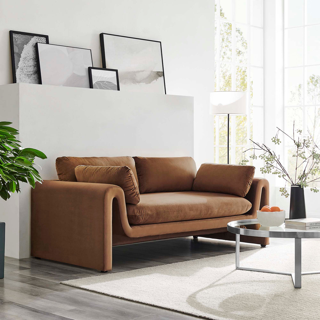Jorwyn Velvet Sofa, Brown