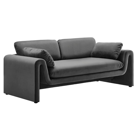 Jorwyn Velvet Sofa, Gray