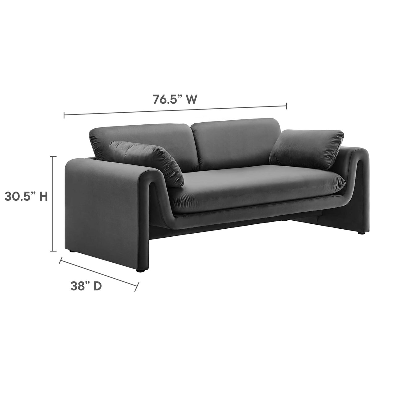 Jorwyn Velvet Sofa, Gray