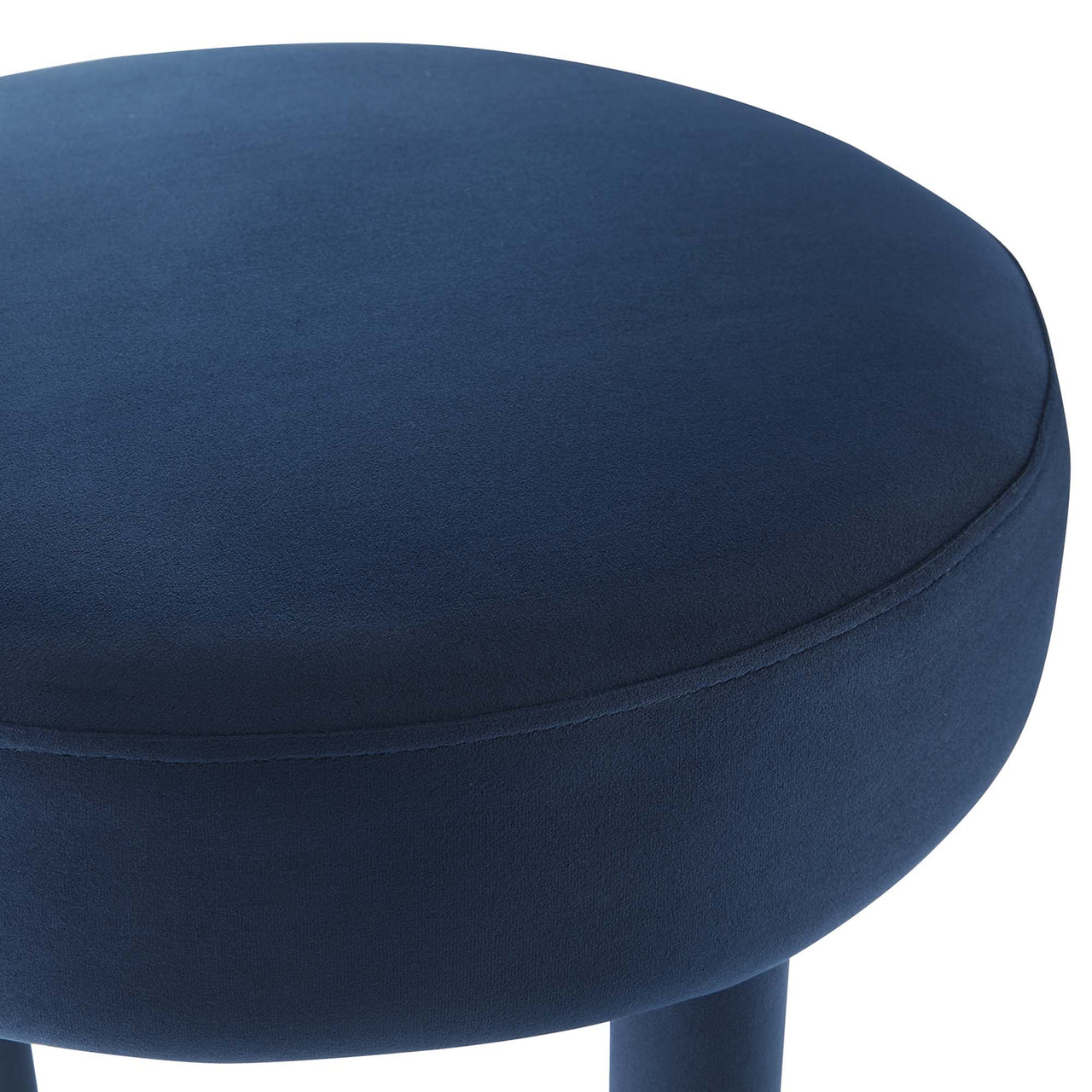 Metropole Upholstered Velvet Bar Stool, Dark Blue & Gold