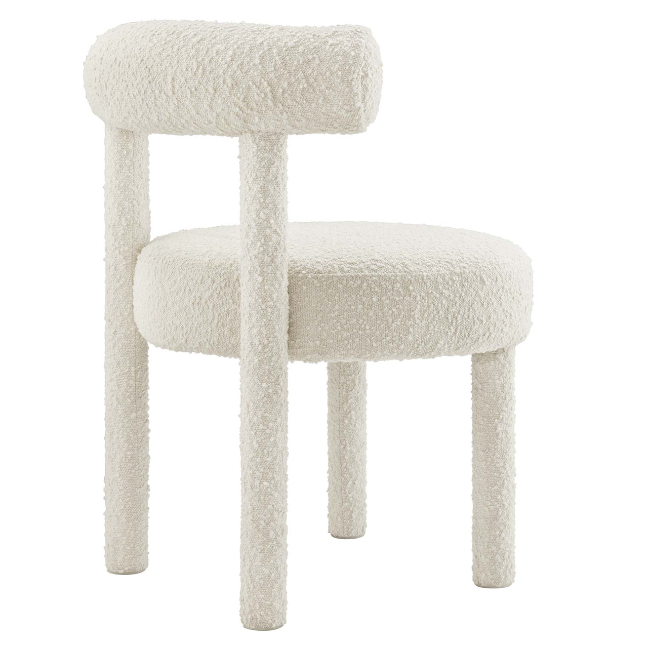 Metropole Upholstered Boucle Dining Chair, Ivory