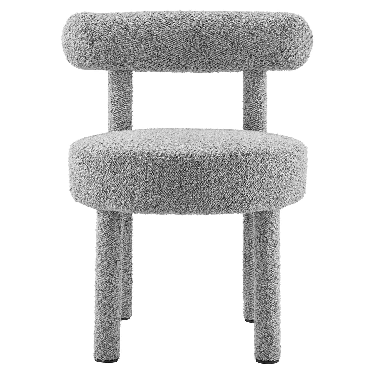 Metropole Upholstered Boucle Dining Chair, Light Gray