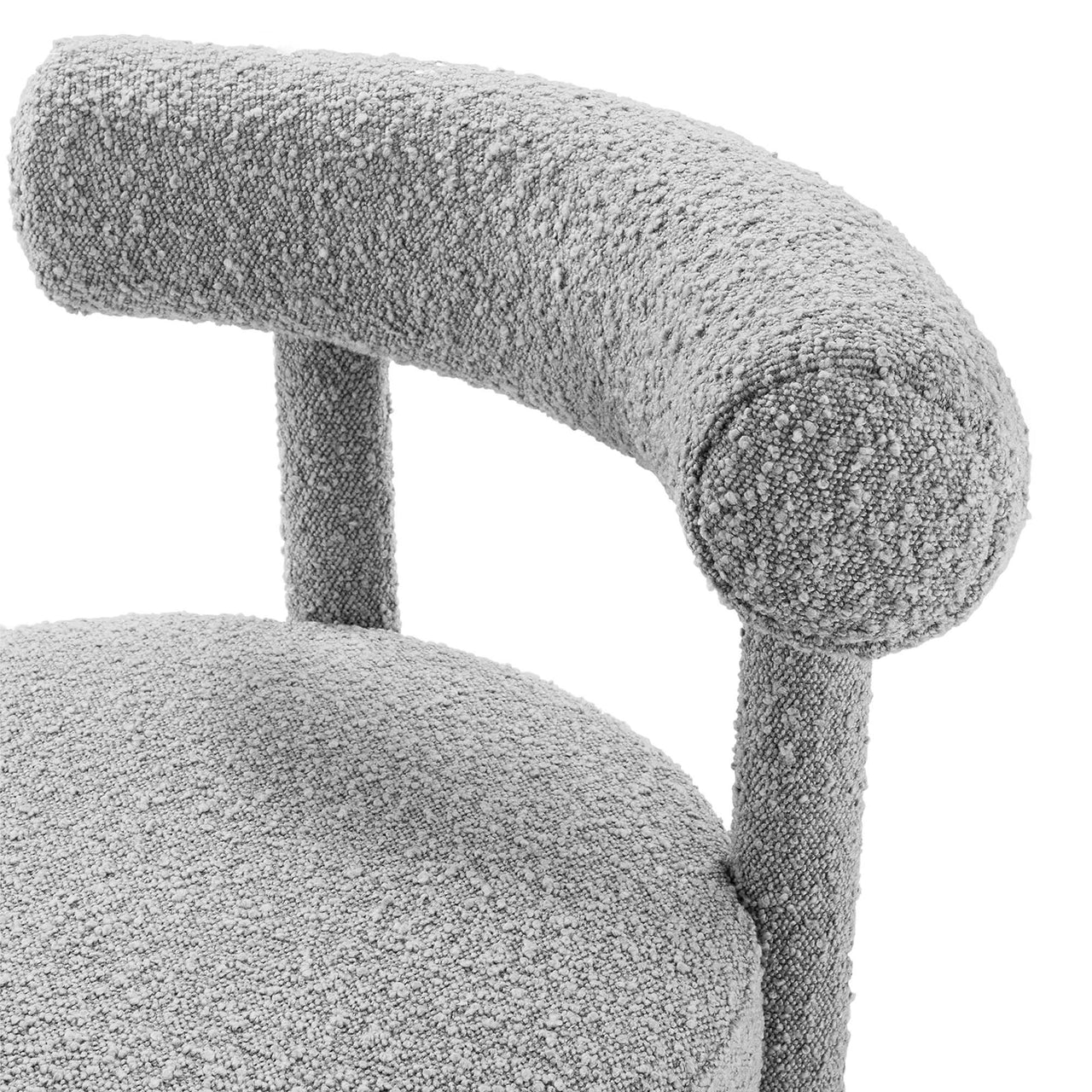 Metropole Upholstered Boucle Dining Chair, Light Gray