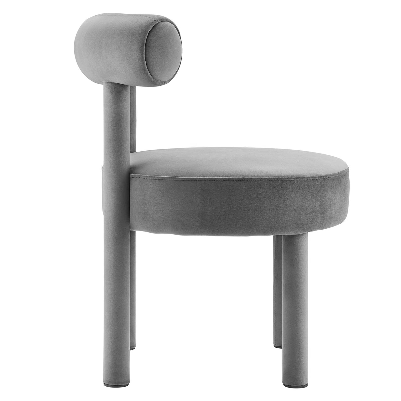 Metropole Upholstered Velvet Dining Chair, Gray