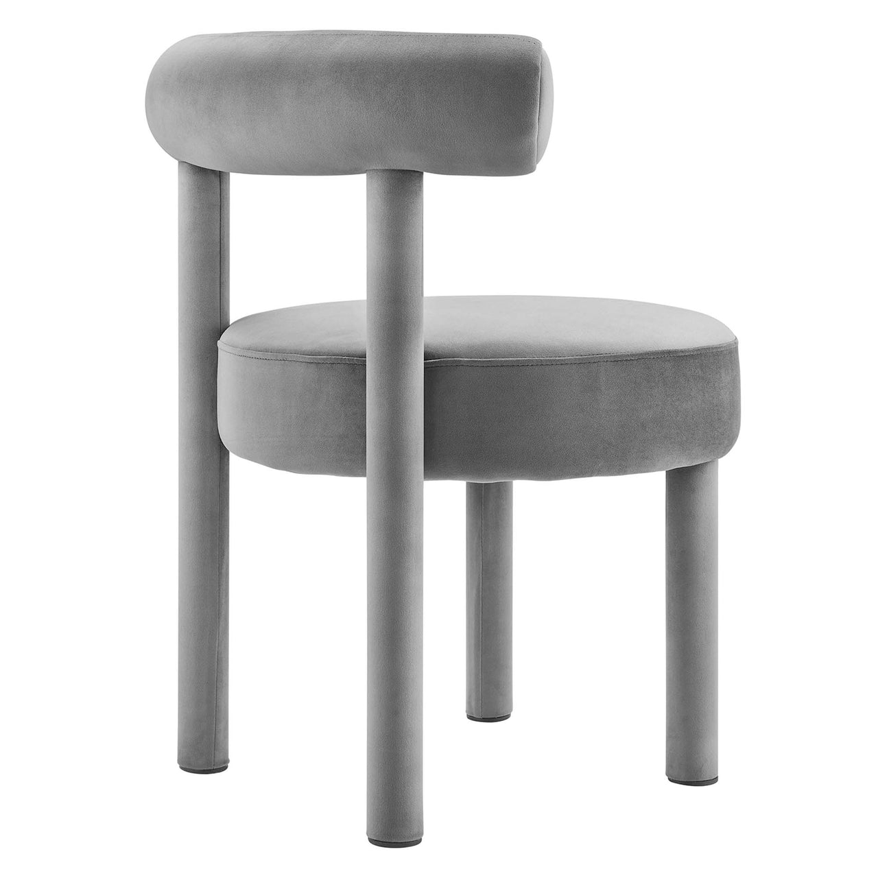 Metropole Upholstered Velvet Dining Chair, Gray