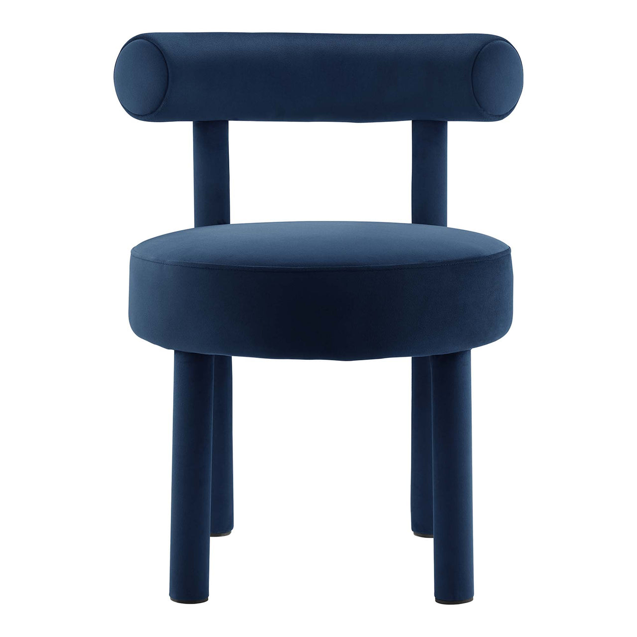 Metropole Upholstered Velvet Dining Chair, Dark Blue
