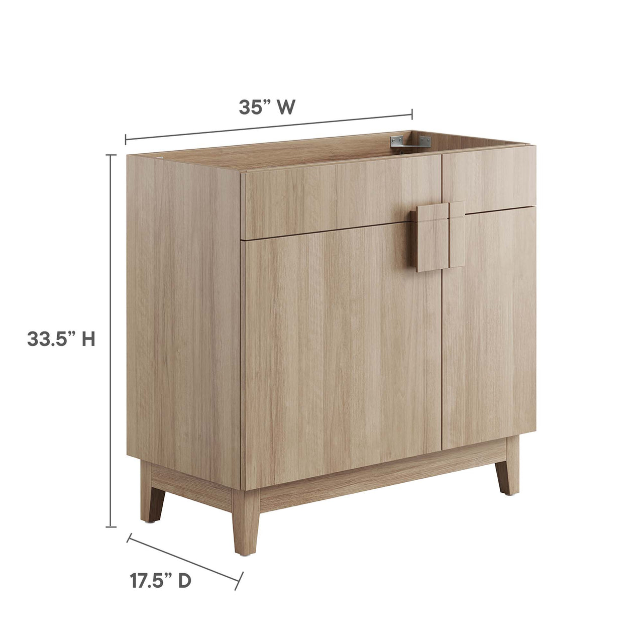 Regalo Vanity Base with Storage, Large, Oak