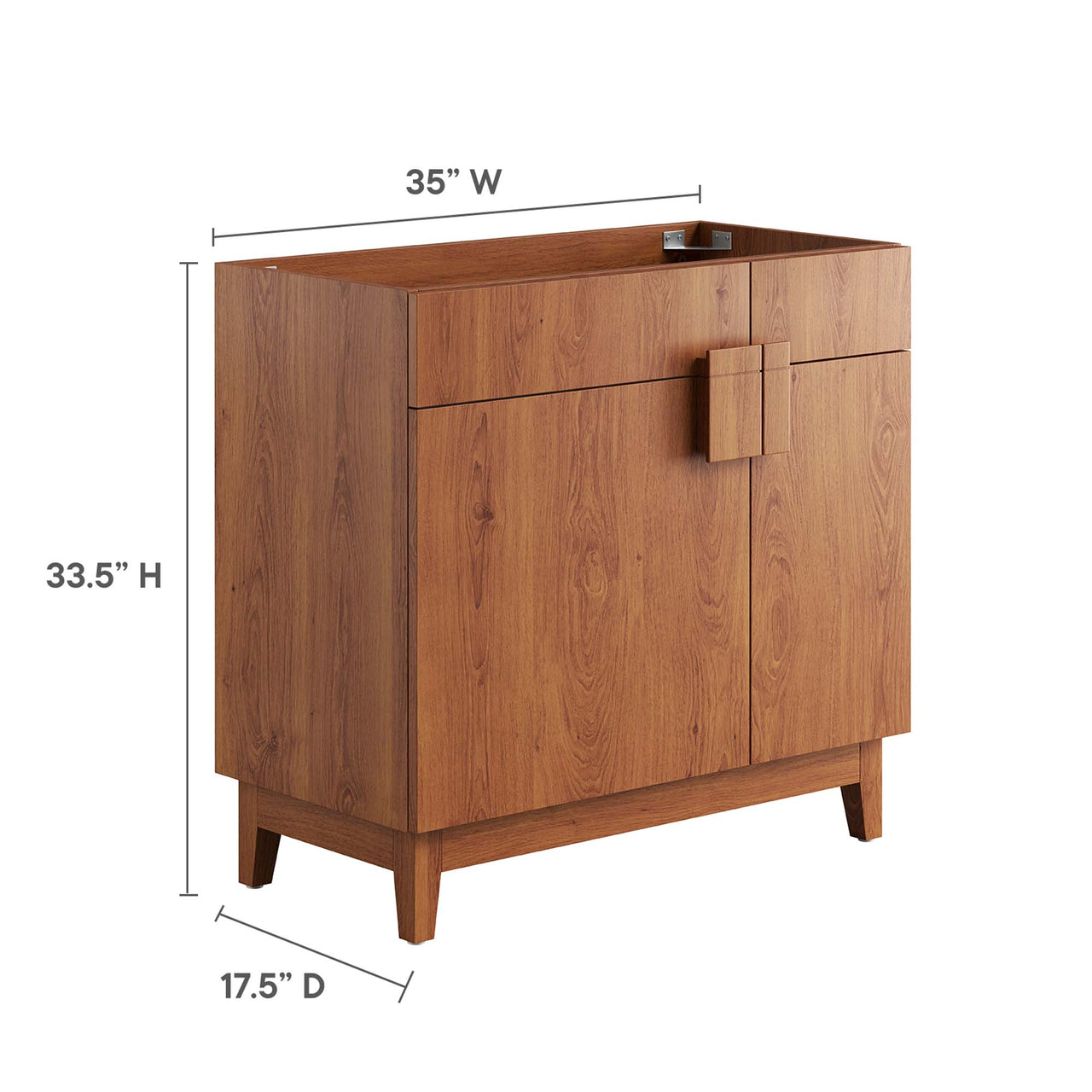Regalo Vanity Base with Storage, Large, Walnut