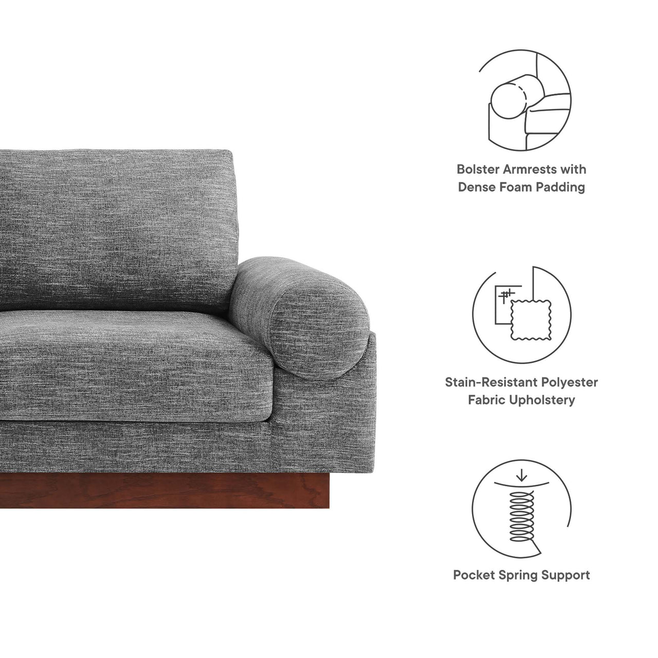 Paradise Fabric Sofa, Gray