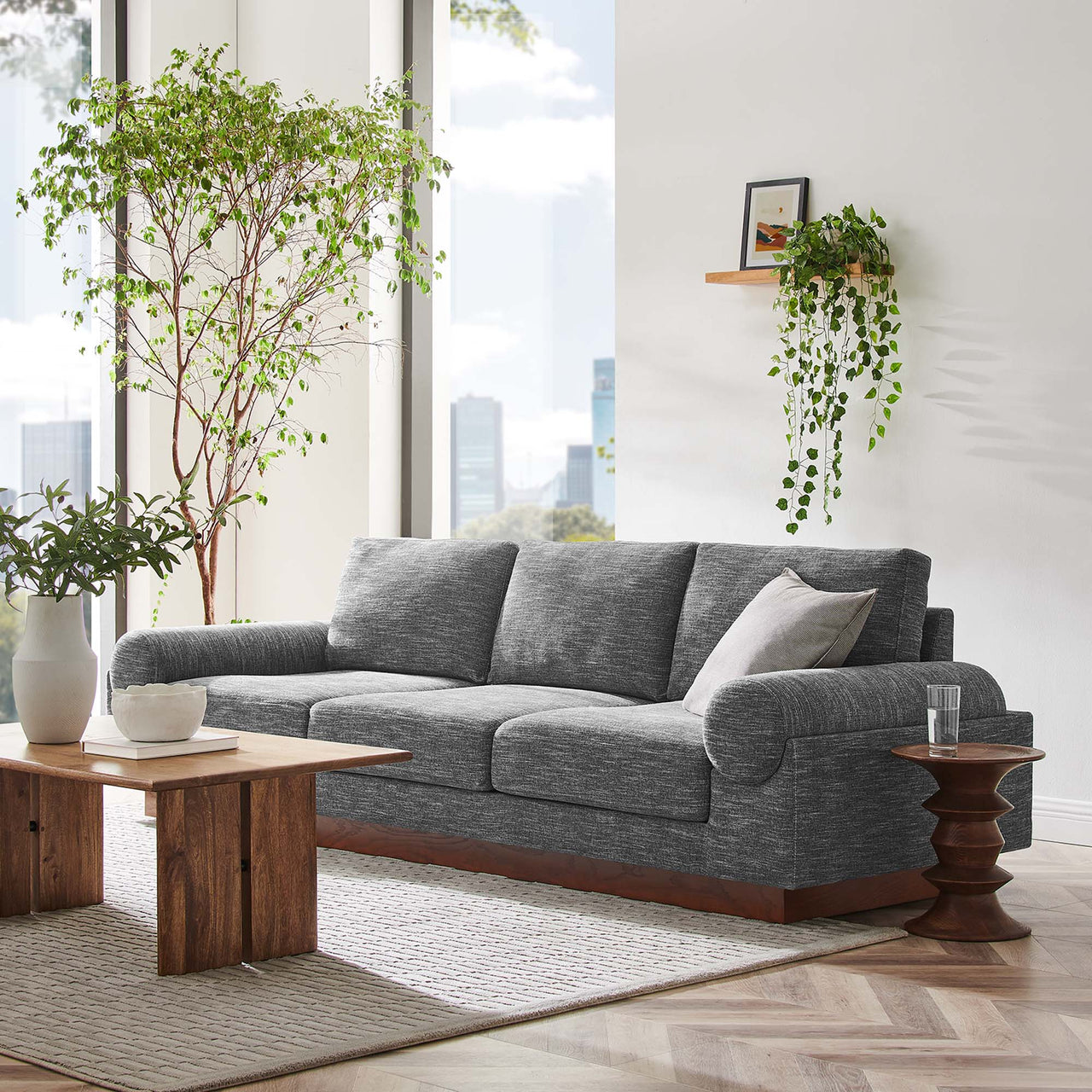 Paradise Fabric Sofa, Gray