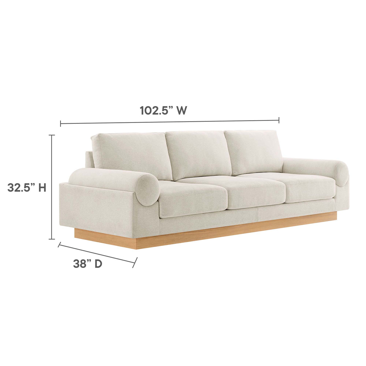 Paradise Fabric Sofa, Ivory