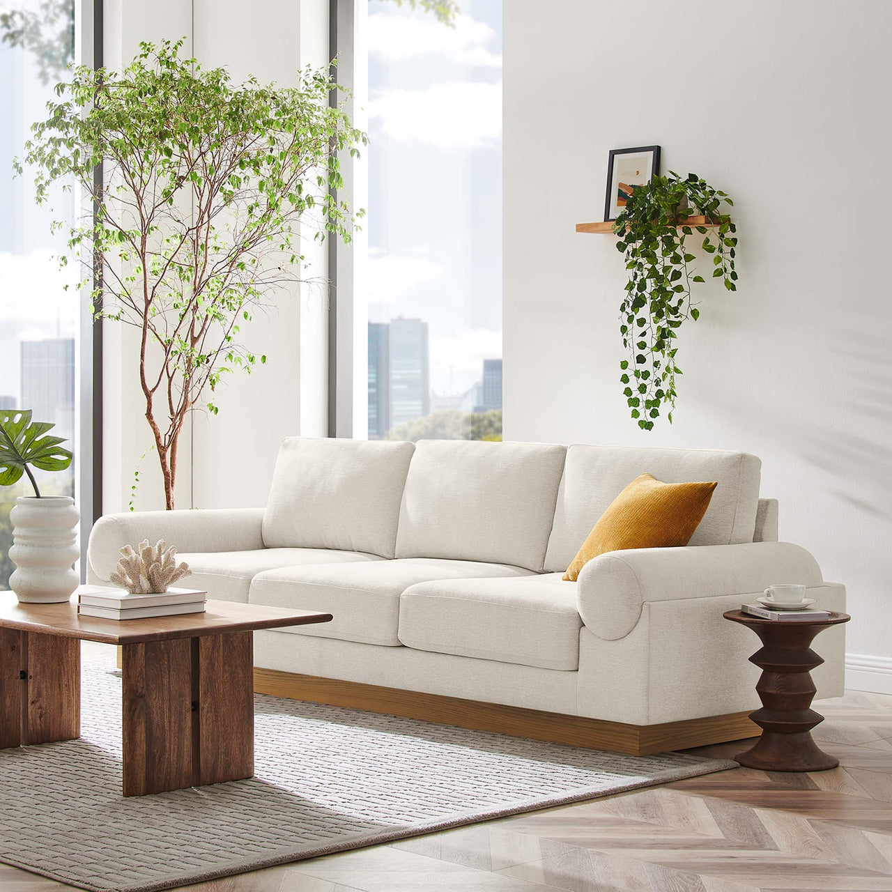 Paradise Fabric Sofa, Ivory