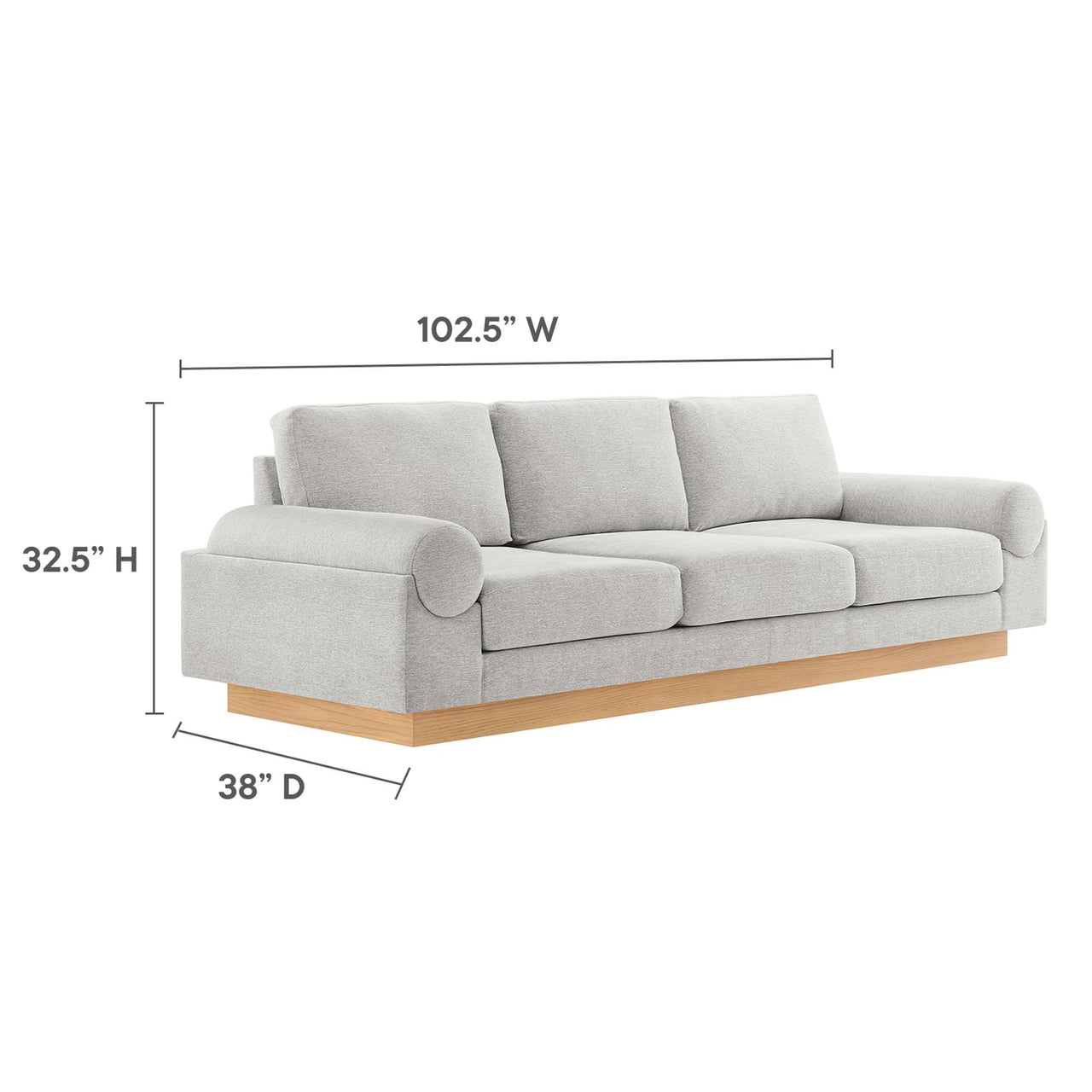 Paradise Fabric Sofa, Light Gray
