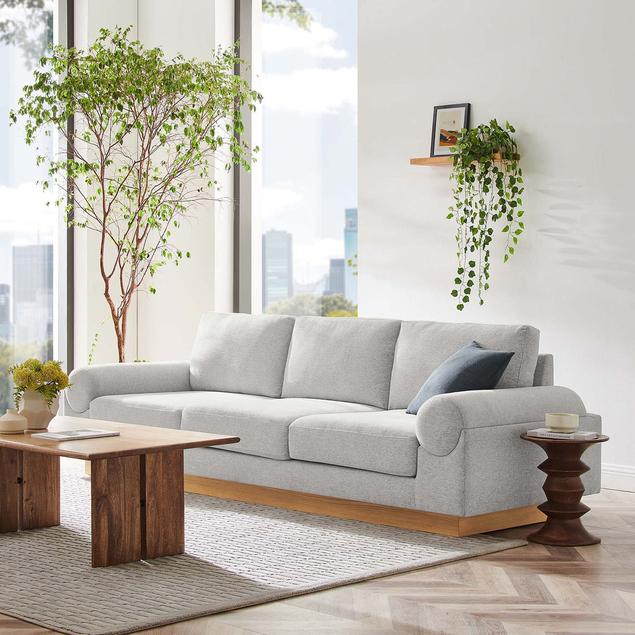 Paradise Fabric Sofa, Light Gray