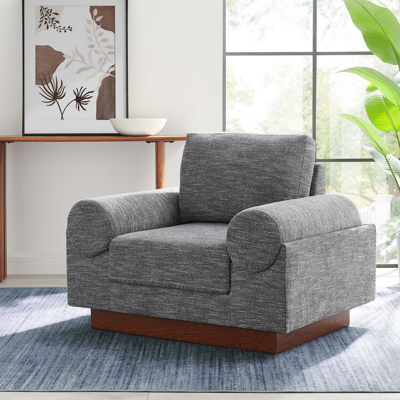 Paradise Fabric Armchair, Gray