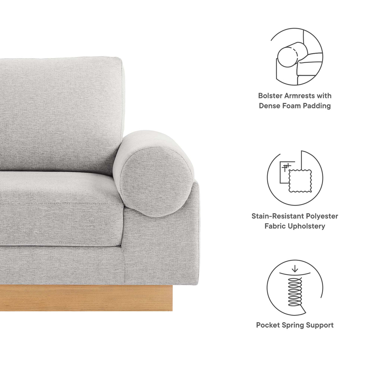 Paradise Fabric Armchair, Light Gray