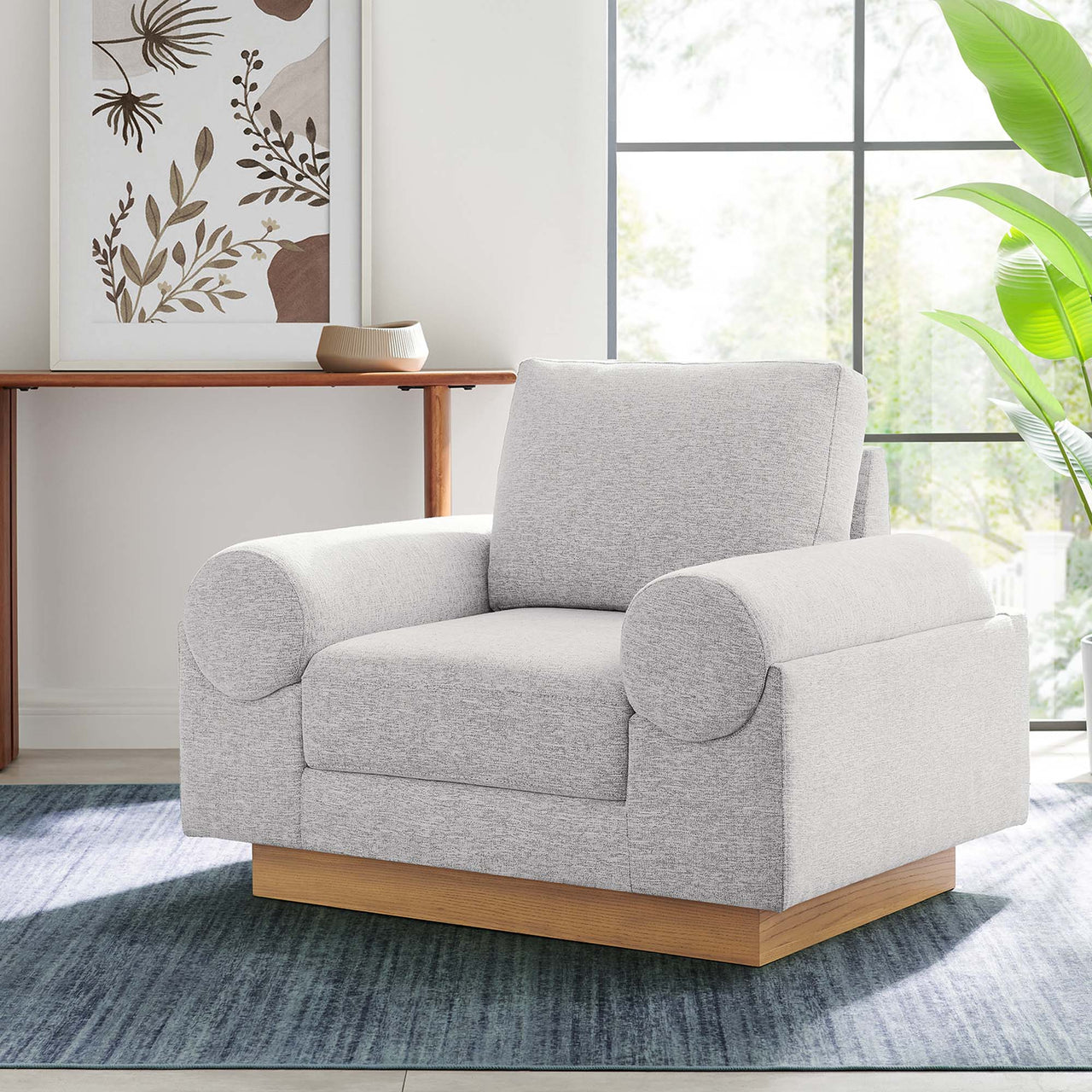 Paradise Fabric Armchair, Light Gray