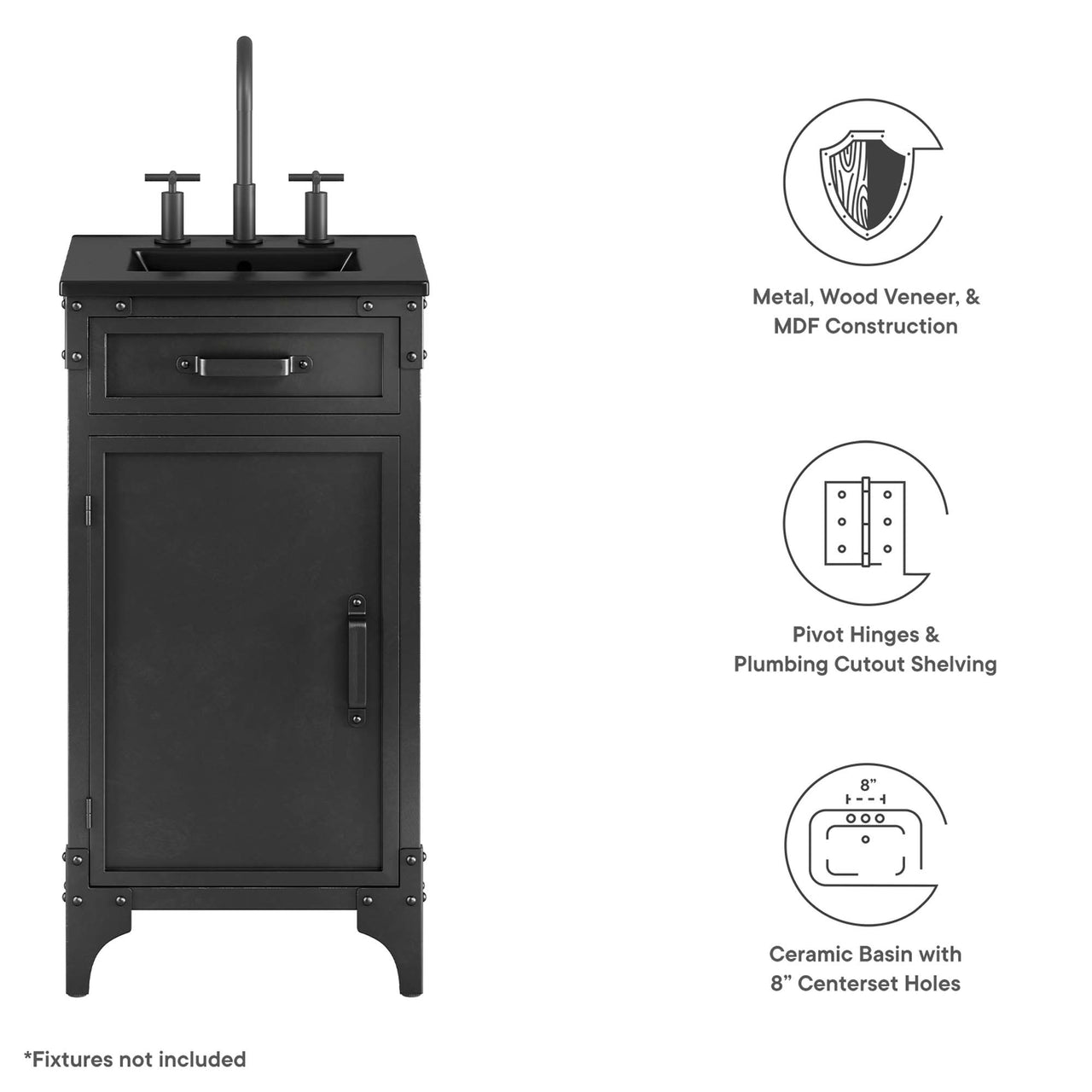 Tartaria Vanity Unit, Extra Small, Black