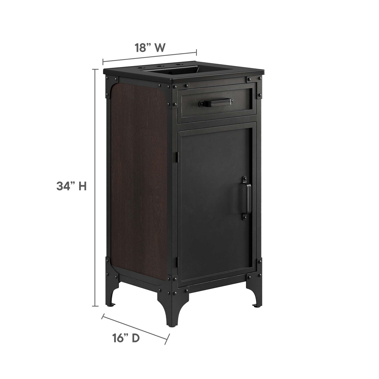 Tartaria Vanity Unit, Extra Small, Black