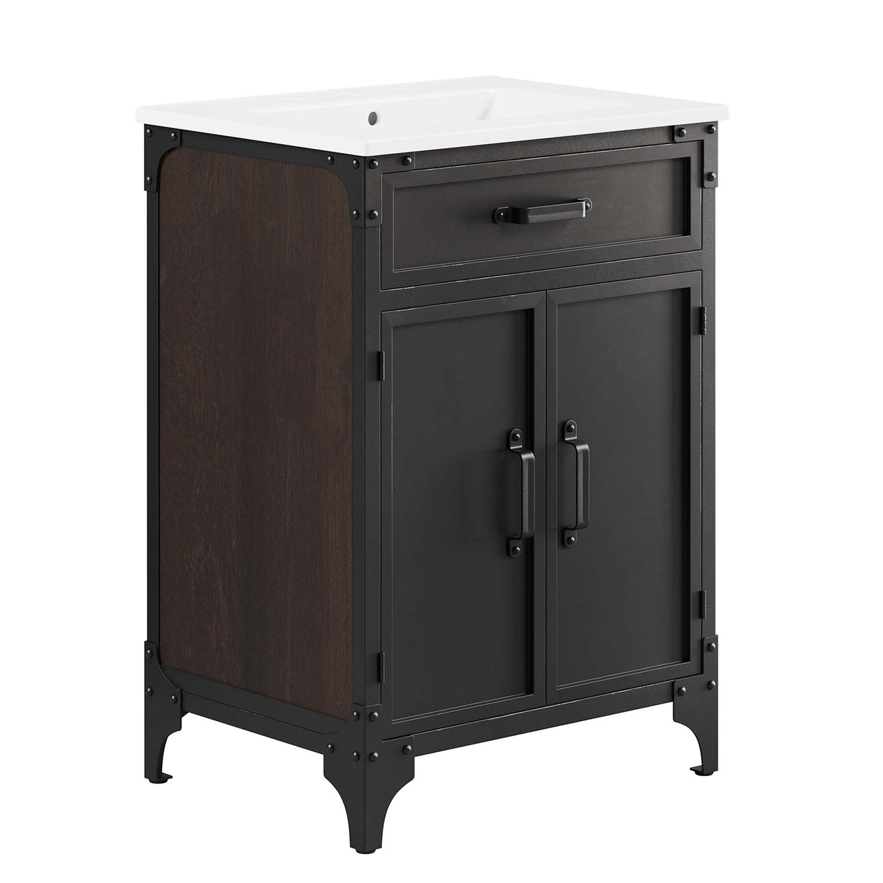 Tartaria Vanity Unit, Small, White & Black