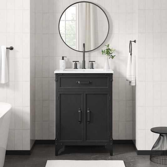Tartaria Vanity Unit, Small, White & Black