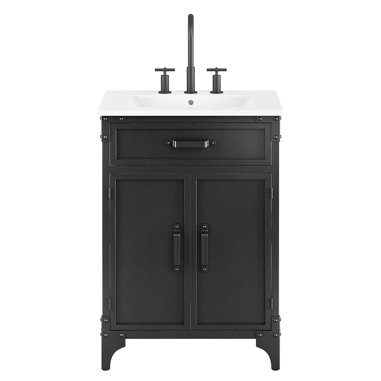 Tartaria Vanity Unit, Small, White & Black