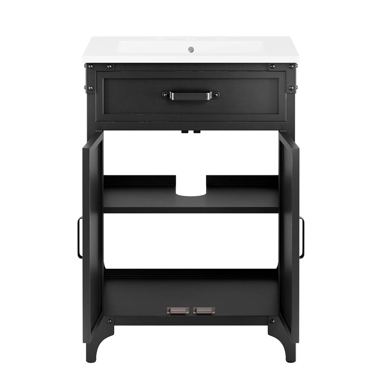 Tartaria Vanity Unit, Small, White & Black