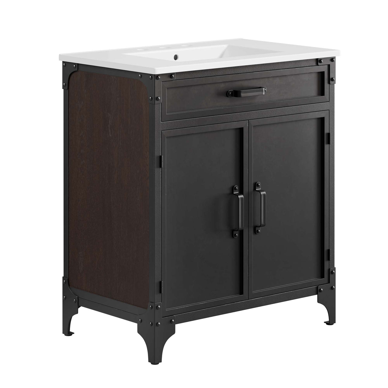 Tartaria Vanity Unit, Medium, White & Black