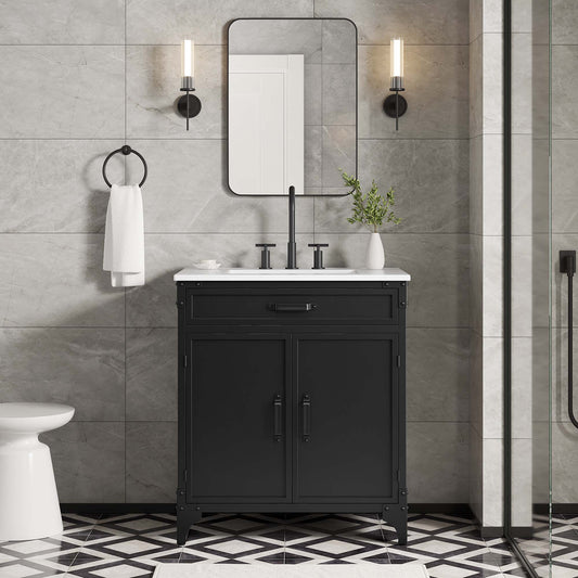 Tartaria Vanity Unit, Medium, White & Black