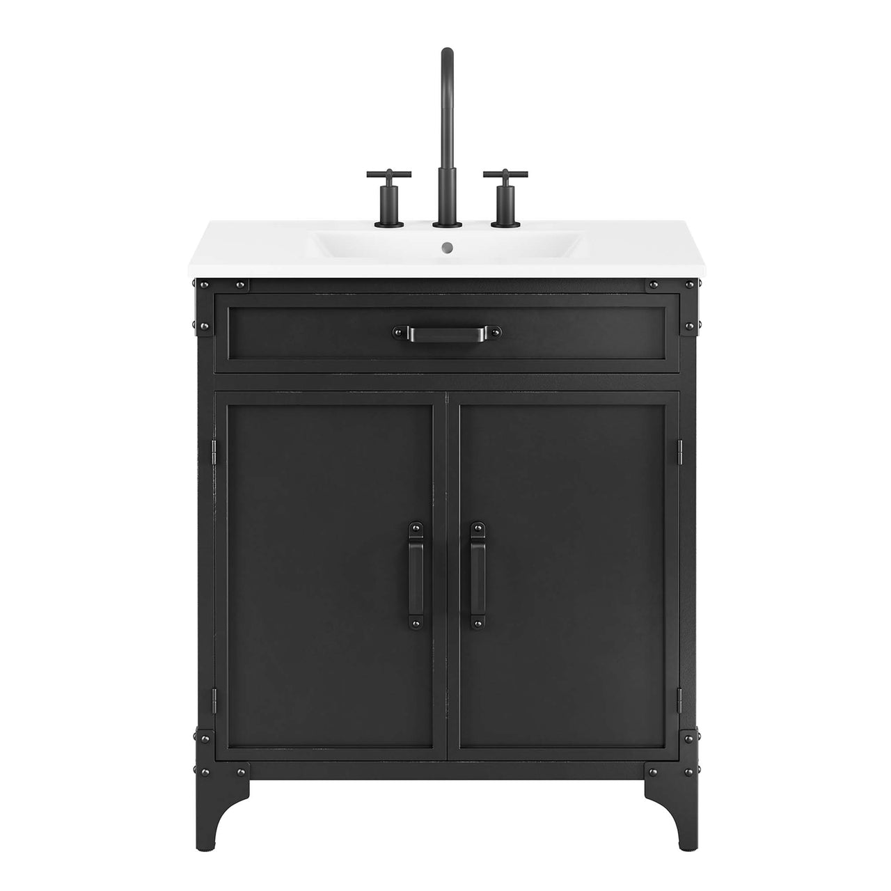 Tartaria Vanity Unit, Medium, White & Black