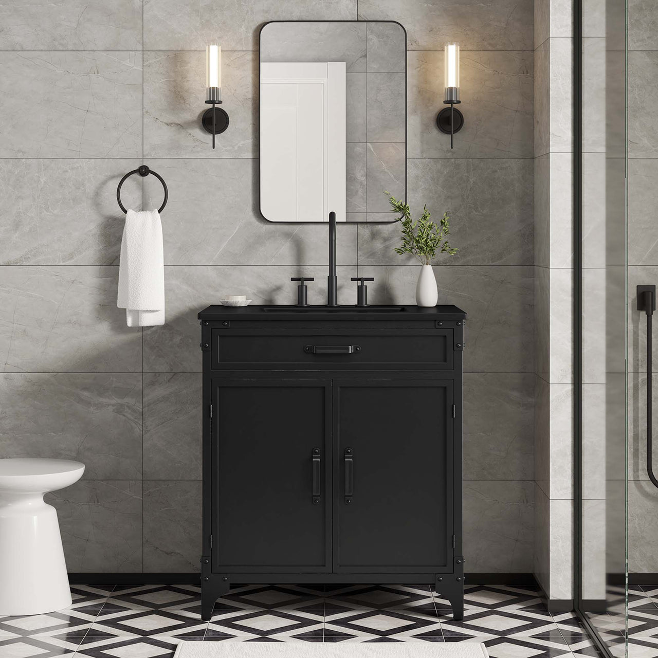 Tartaria Vanity Unit, Medium, Black