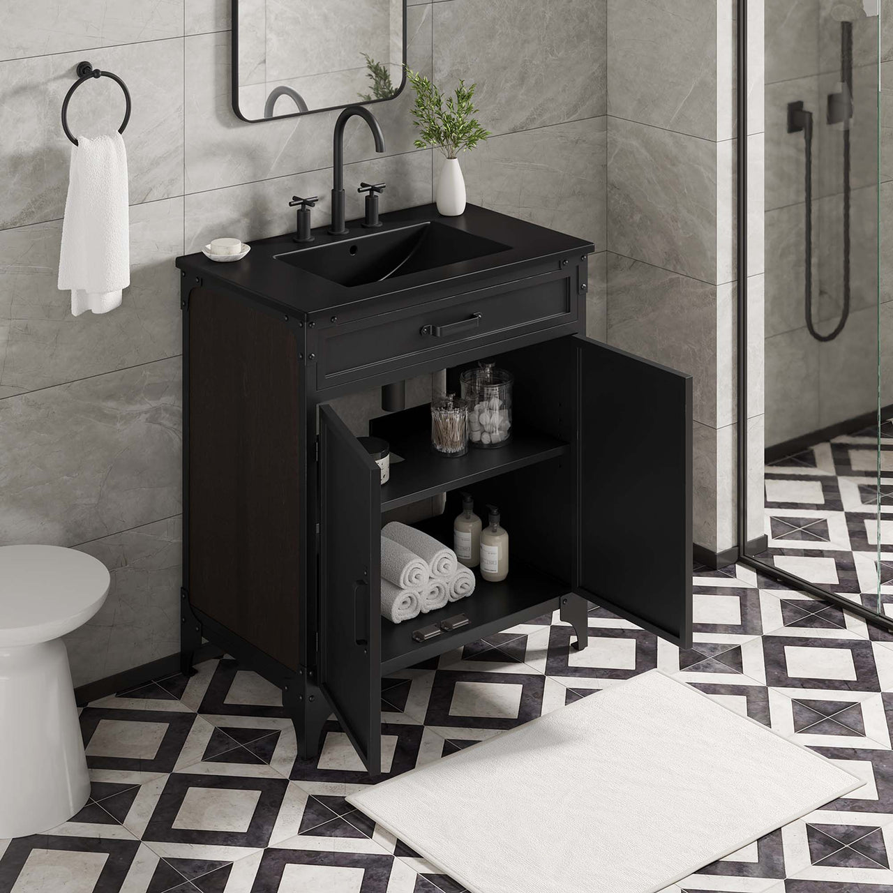 Tartaria Vanity Unit, Medium, Black