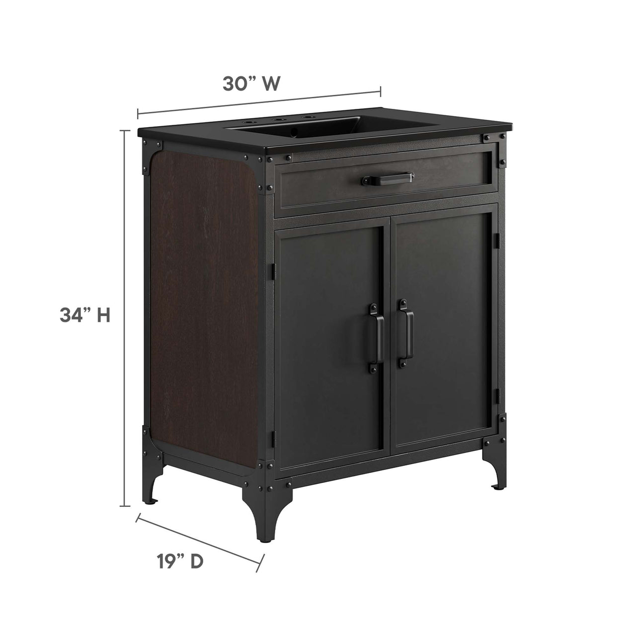 Tartaria Vanity Unit, Medium, Black