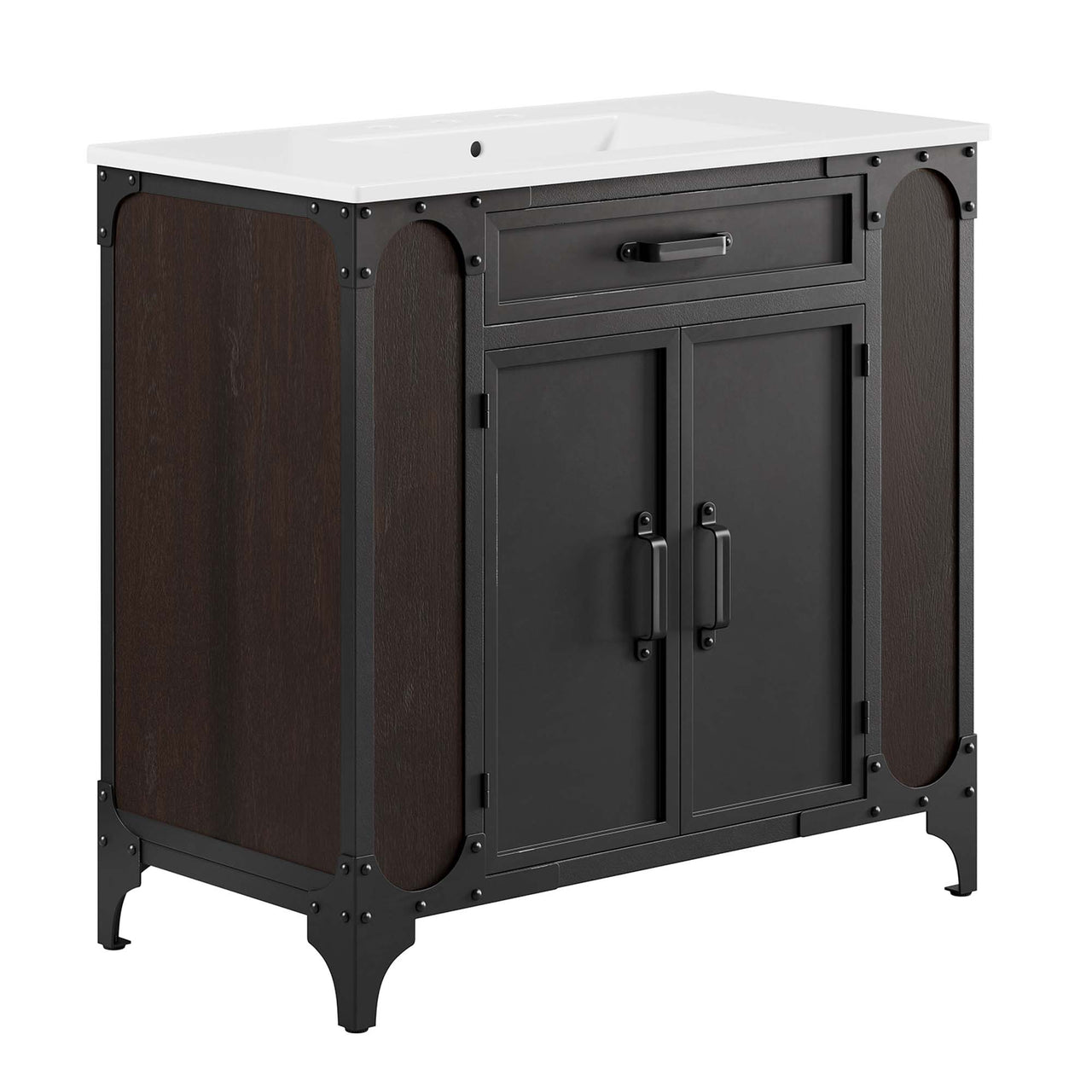 Tartaria Vanity Unit, Large, White & Black