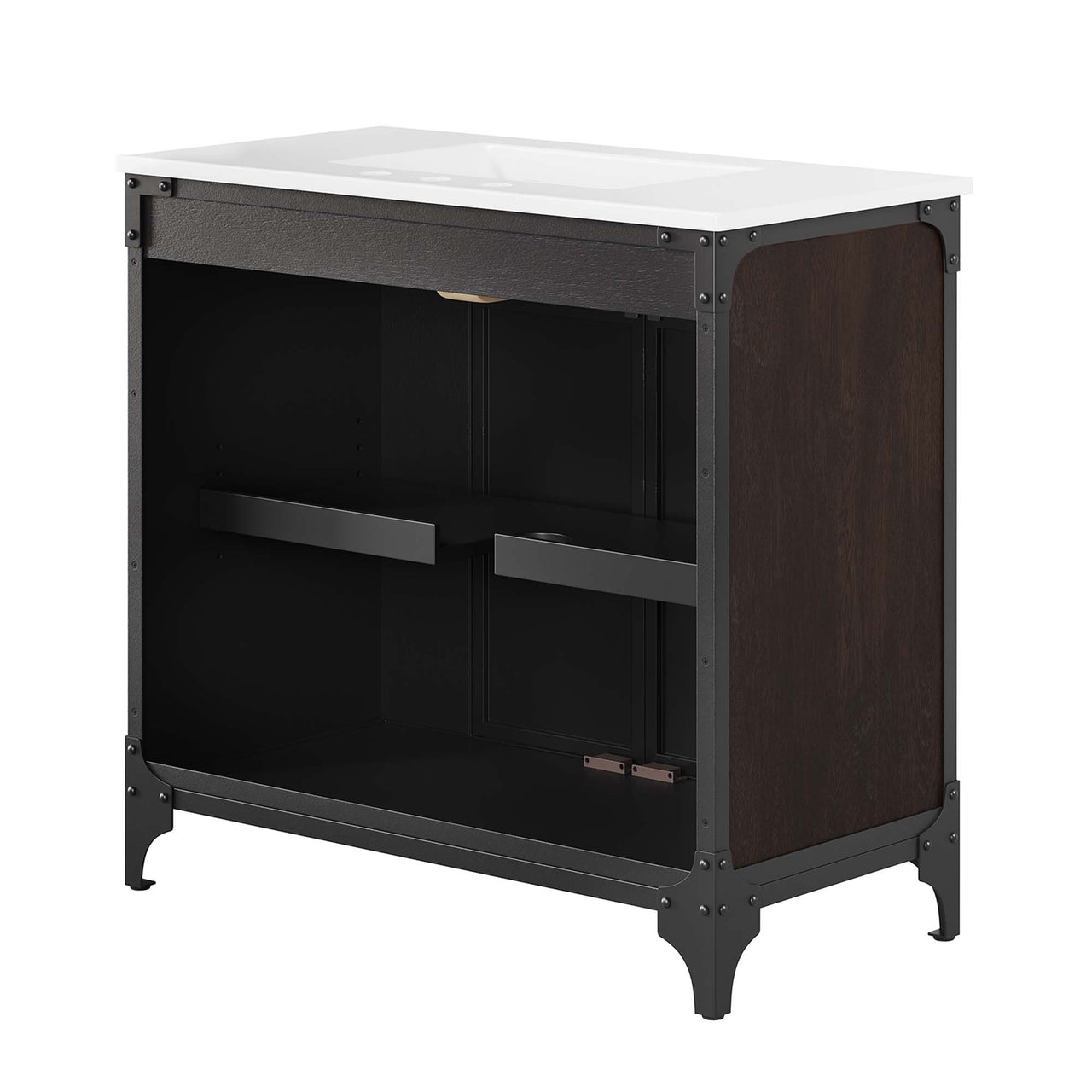 Tartaria Vanity Unit, Large, White & Black