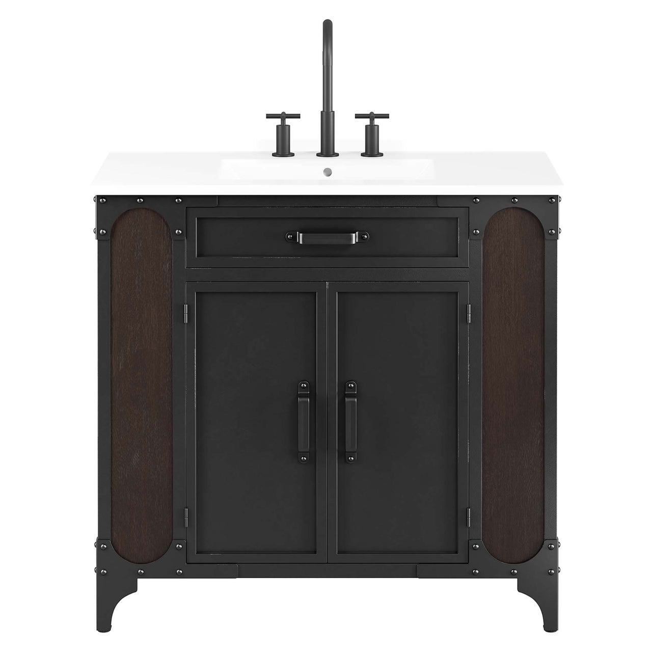 Tartaria Vanity Unit, Large, White & Black