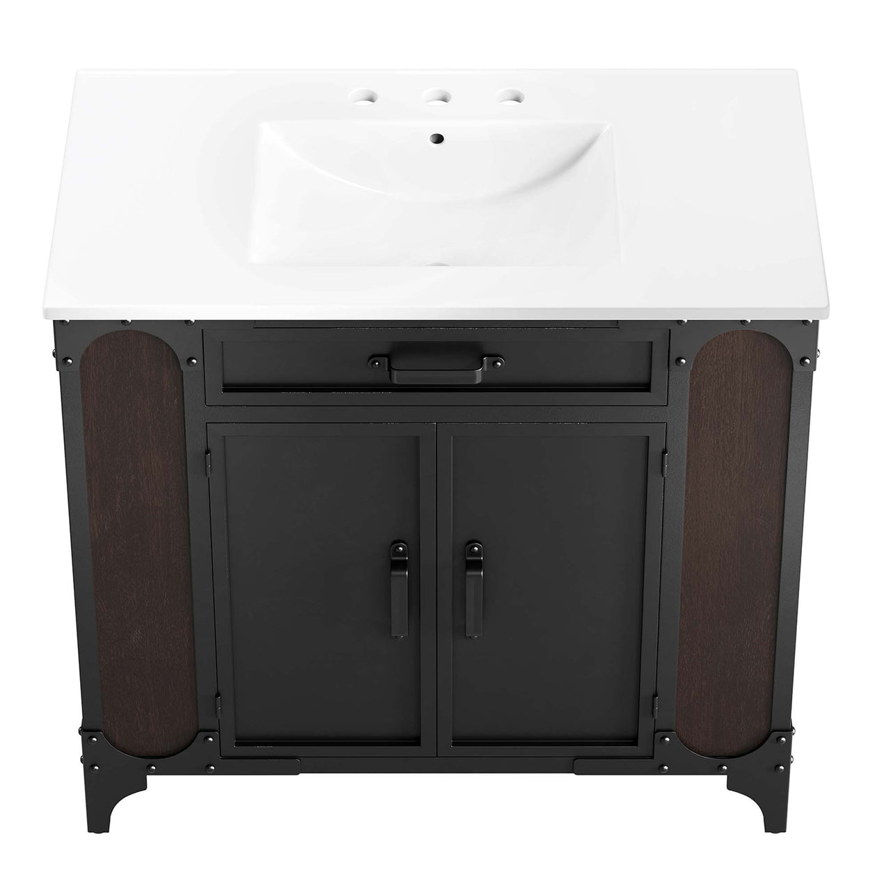 Tartaria Vanity Unit, Large, White & Black