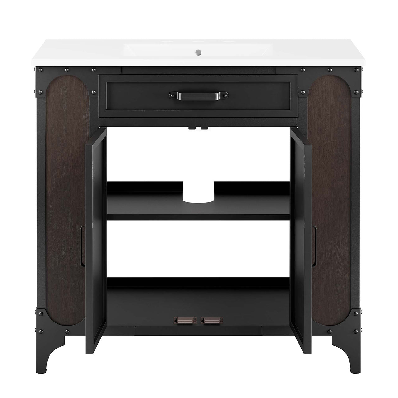 Tartaria Vanity Unit, Large, White & Black