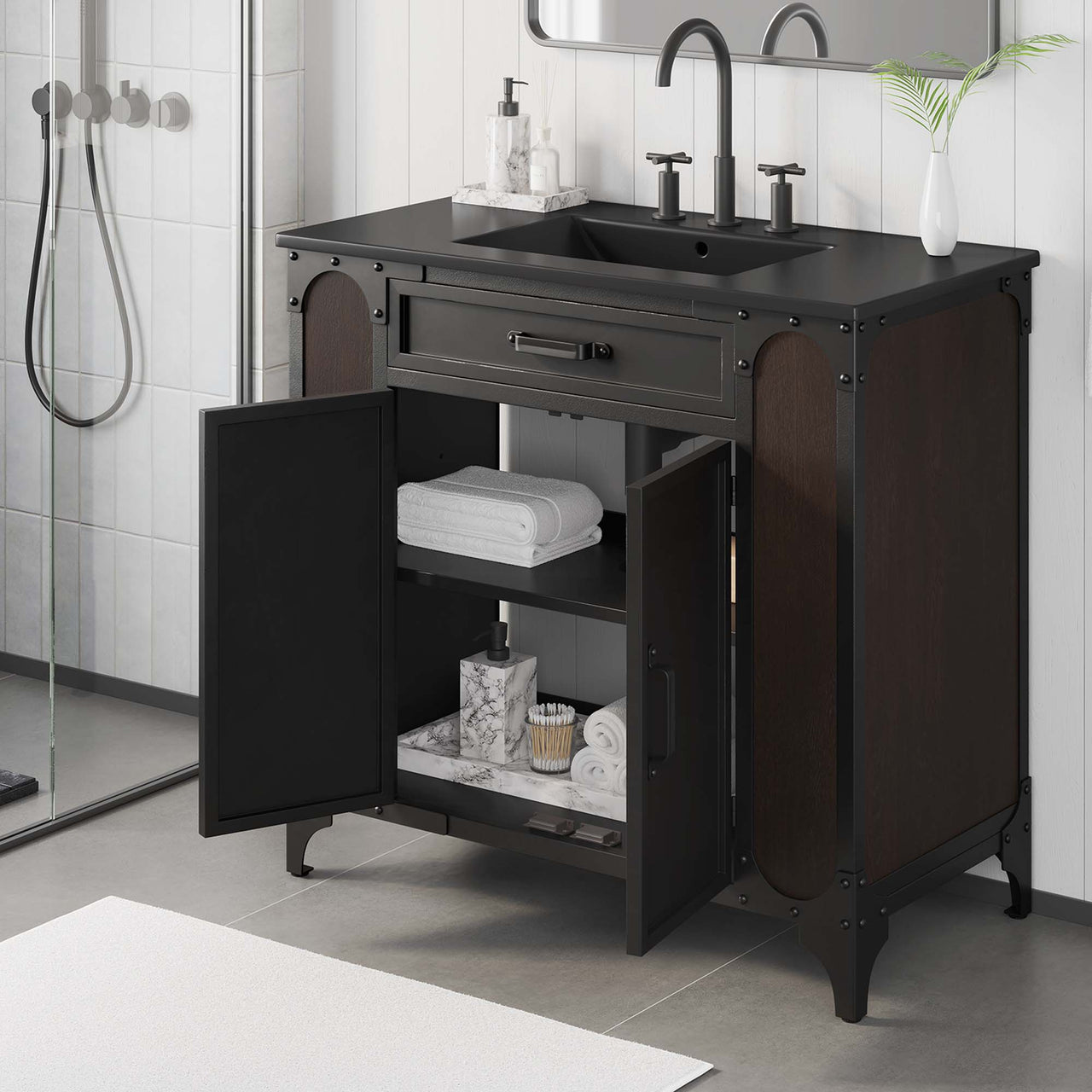 Tartaria Vanity Unit, Large, Black