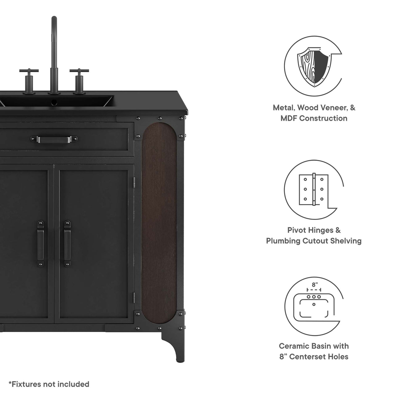 Tartaria Vanity Unit, Large, Black