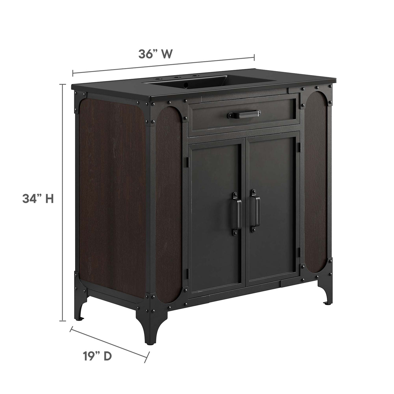 Tartaria Vanity Unit, Large, Black
